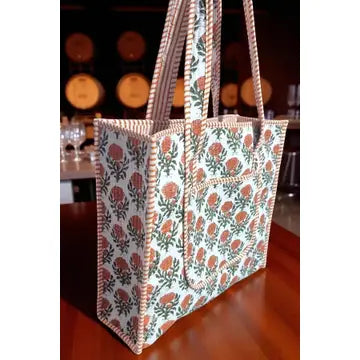Monroe Orange Floral Tote Bag