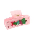 Pink Christmas Tree Hair Claw