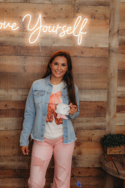 Pink Bow Cowboy Coquette Tee Spring Western Day T-Shirts