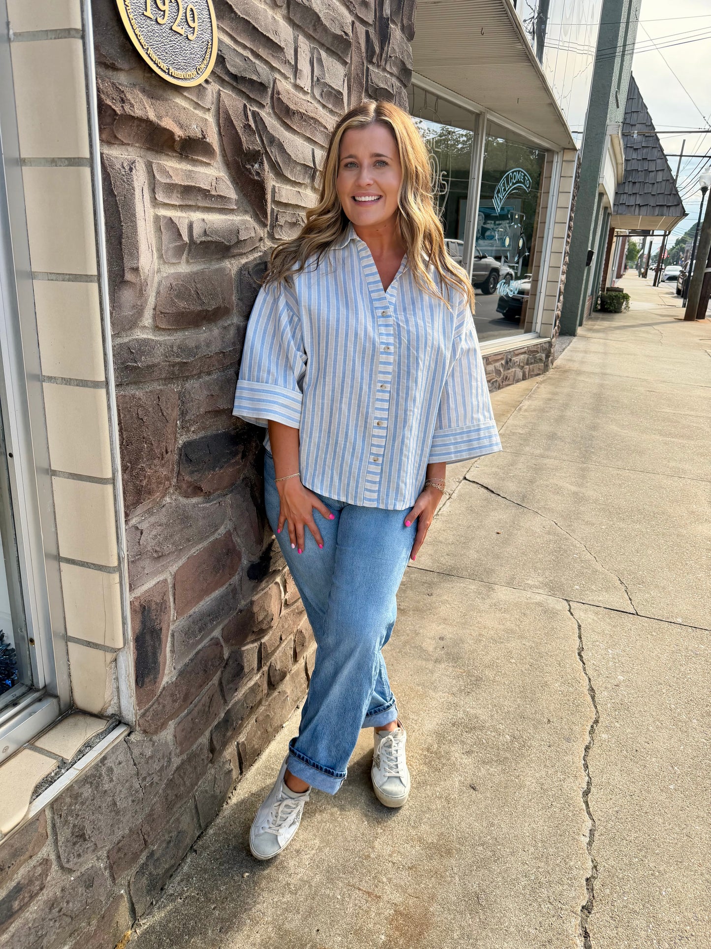 Ocean Blue Button Down Shirt