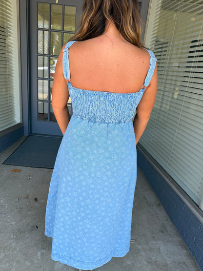 Floral Denim Midi Dress