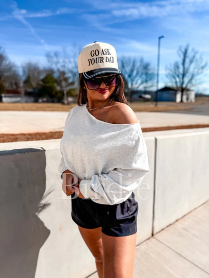 Off Shoulder Slouchy Pullover