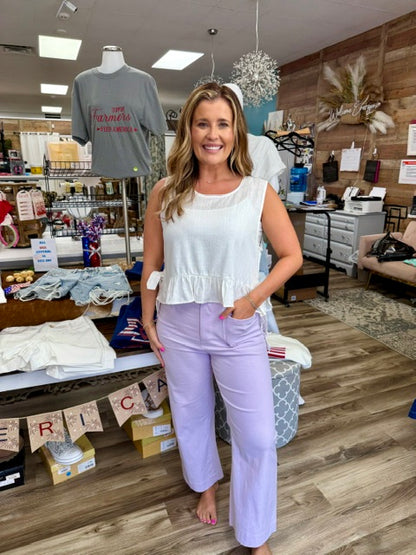 Side Tie Ruffle Top