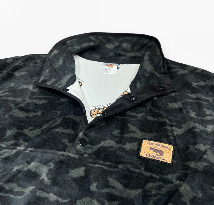 Black Camo Fleece Pullover