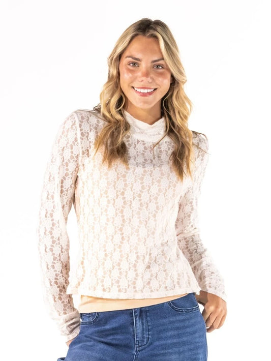 Lace Mock Neck