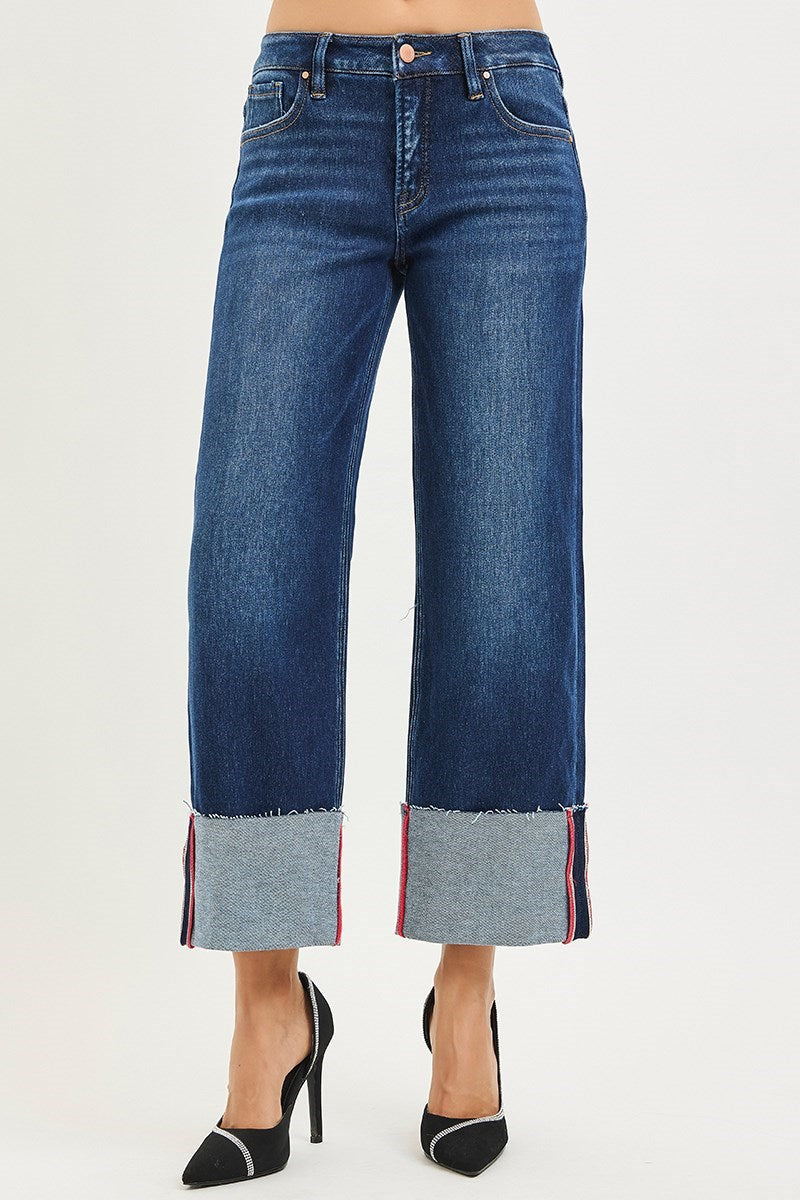 TUMMY CONTORL CUFFED JEANS