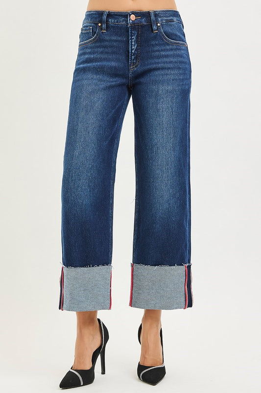 TUMMY CONTORL CUFFED JEANS