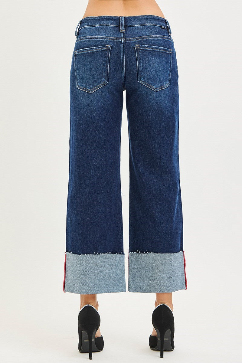 TUMMY CONTORL CUFFED JEANS