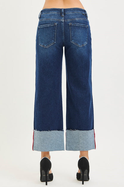TUMMY CONTORL CUFFED JEANS