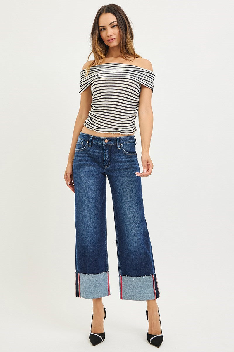 TUMMY CONTORL CUFFED JEANS