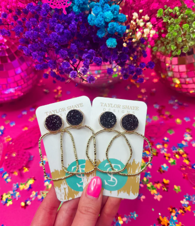 TS Glitter Top Hoop Rectangle