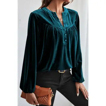 Velvet V Neck Top