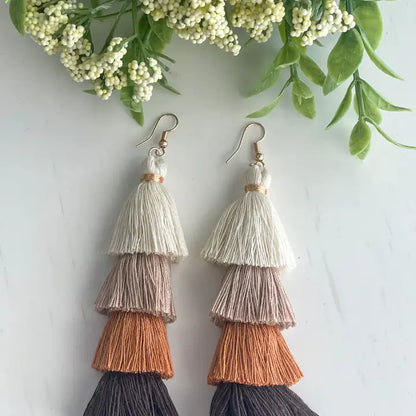 Brown Tassel Earrings