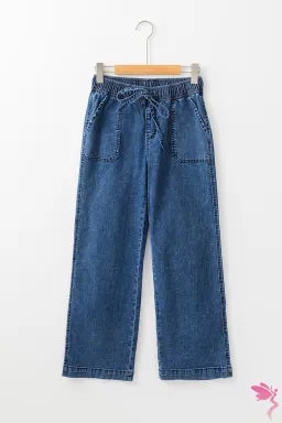 Drawstring Denim Pants