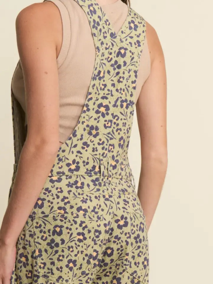 Floral Print Overalls
