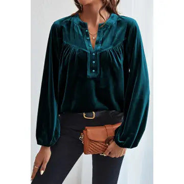 Velvet V Neck Top