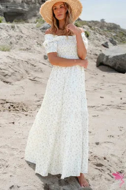 White Floral Maxi Dress
