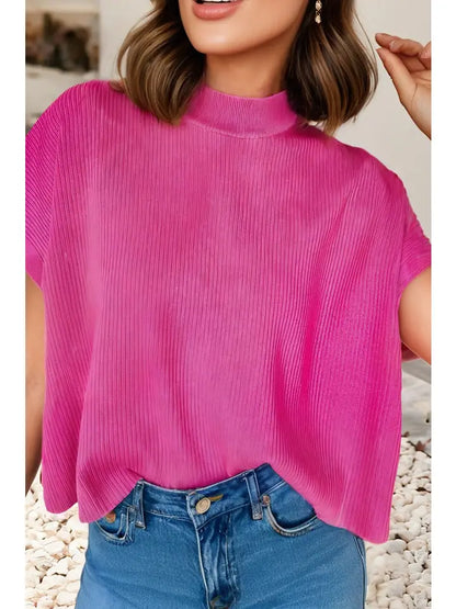 Ribbed Mock Neck Sweater