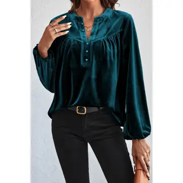 Velvet V Neck Top