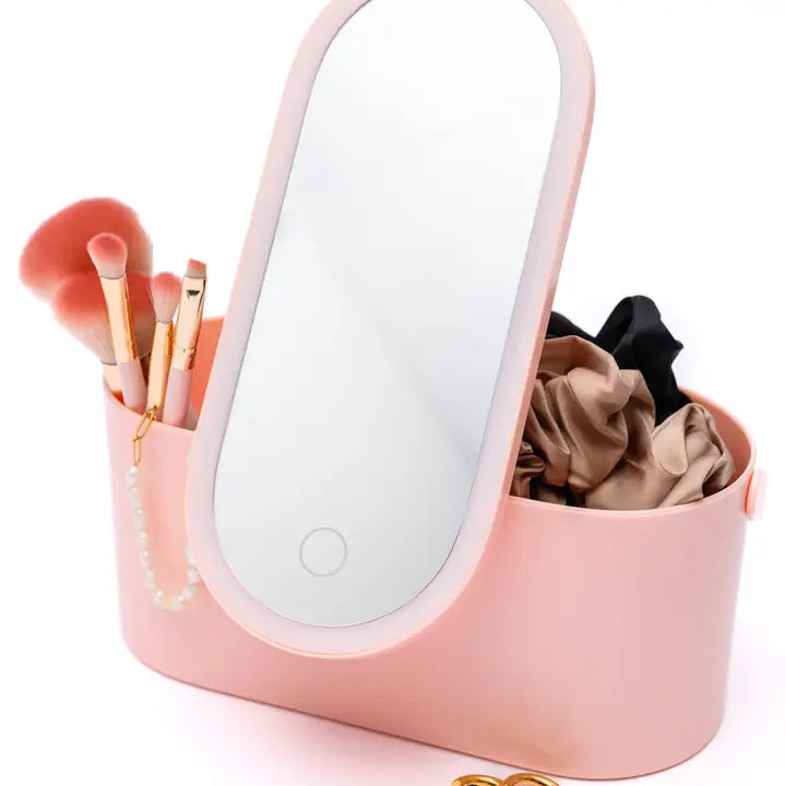 Portable Beauty Storage with Led Mirror