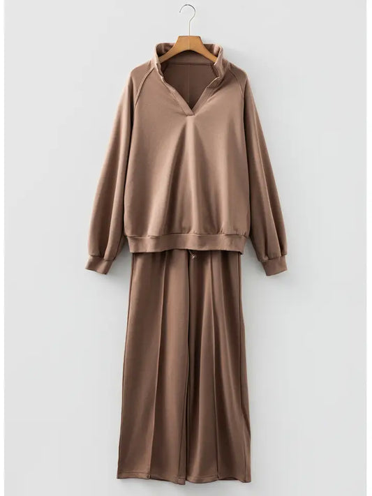 Polo Pullover and Drawstring Sweatpants Set