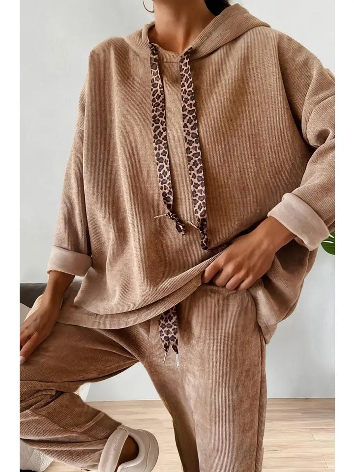 Khaki High Waisted Pants Set