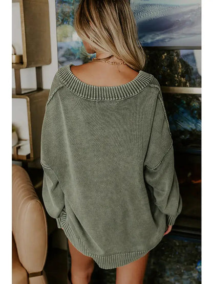 Wash Knit Drop Shoulder Sweater