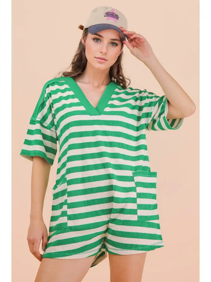 Stripe Knit Romper