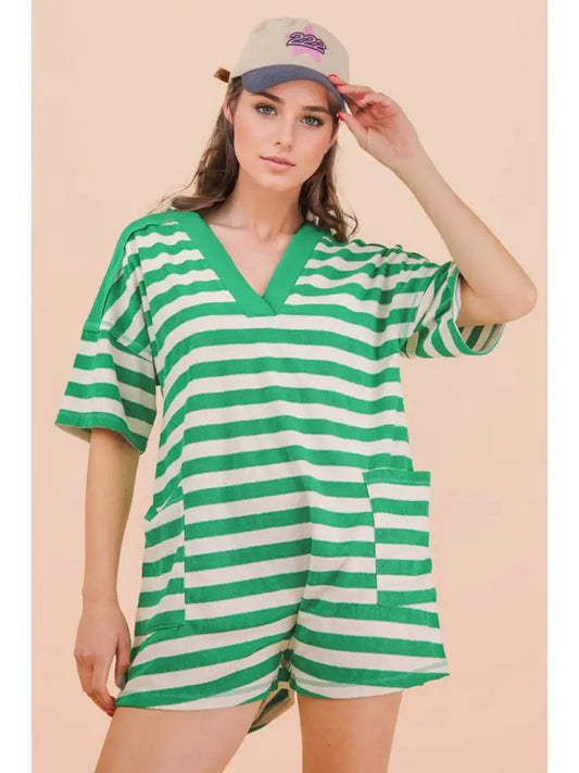 Stripe Knit Romper
