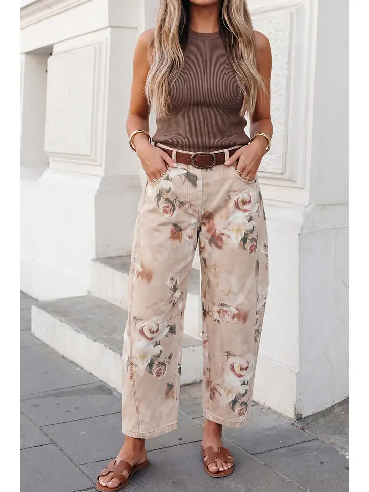 Retro Rose Floral Jean
