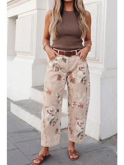 Retro Rose Floral Jean