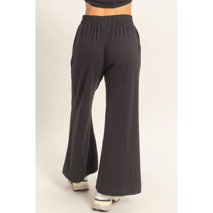 Elastic Waist Wide-Leg Pants