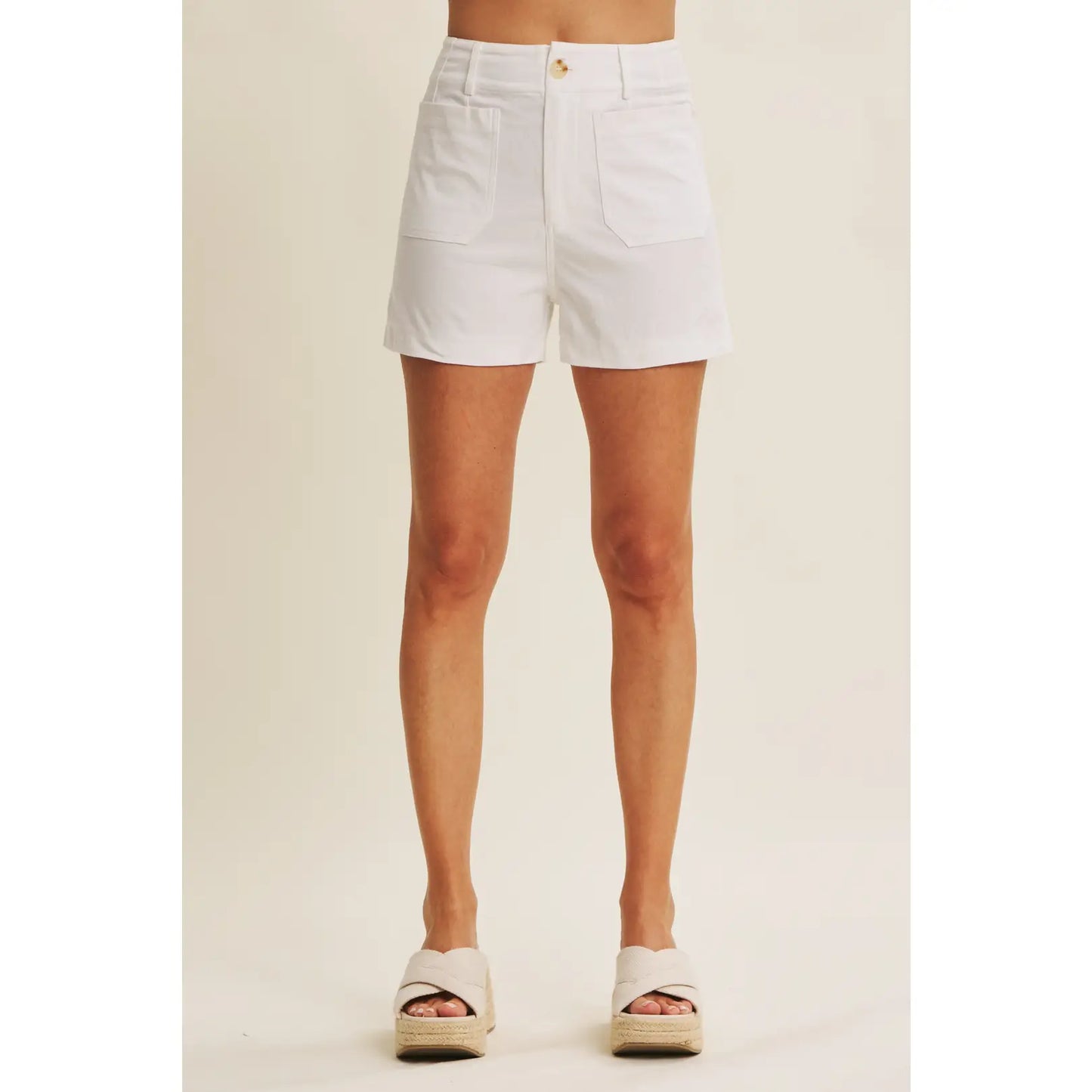 Classy White Linen Shorts