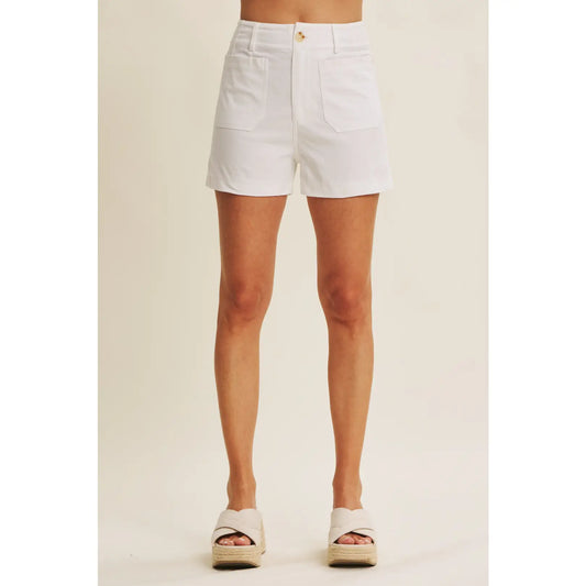 Classy White Linen Shorts