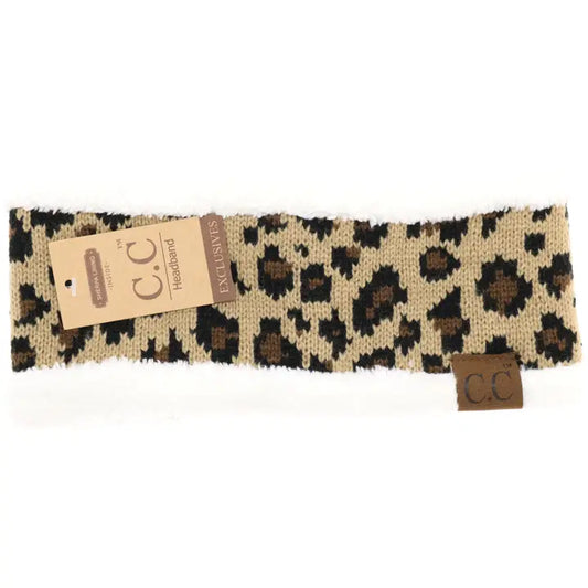 Lined Leopard Print Cc Head Wrap