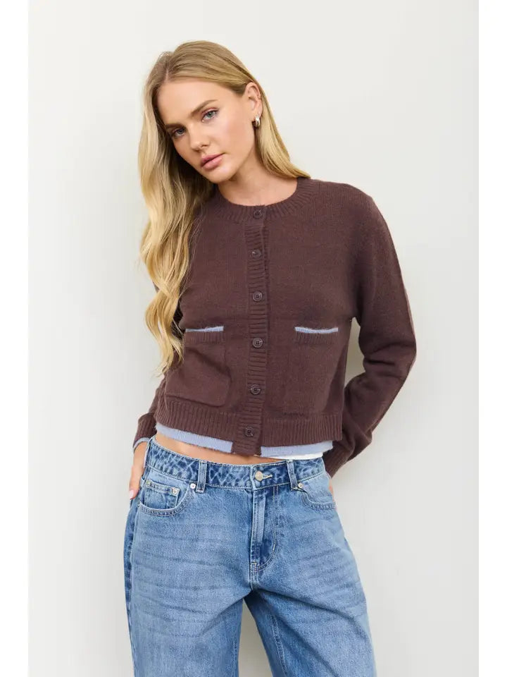 Blue Skies & Cocoa Cardigan