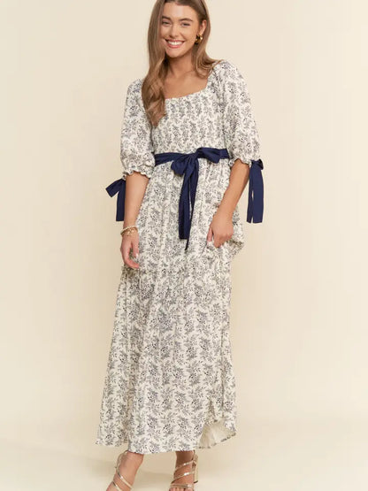 Floral Print Smocked Maxi Dress