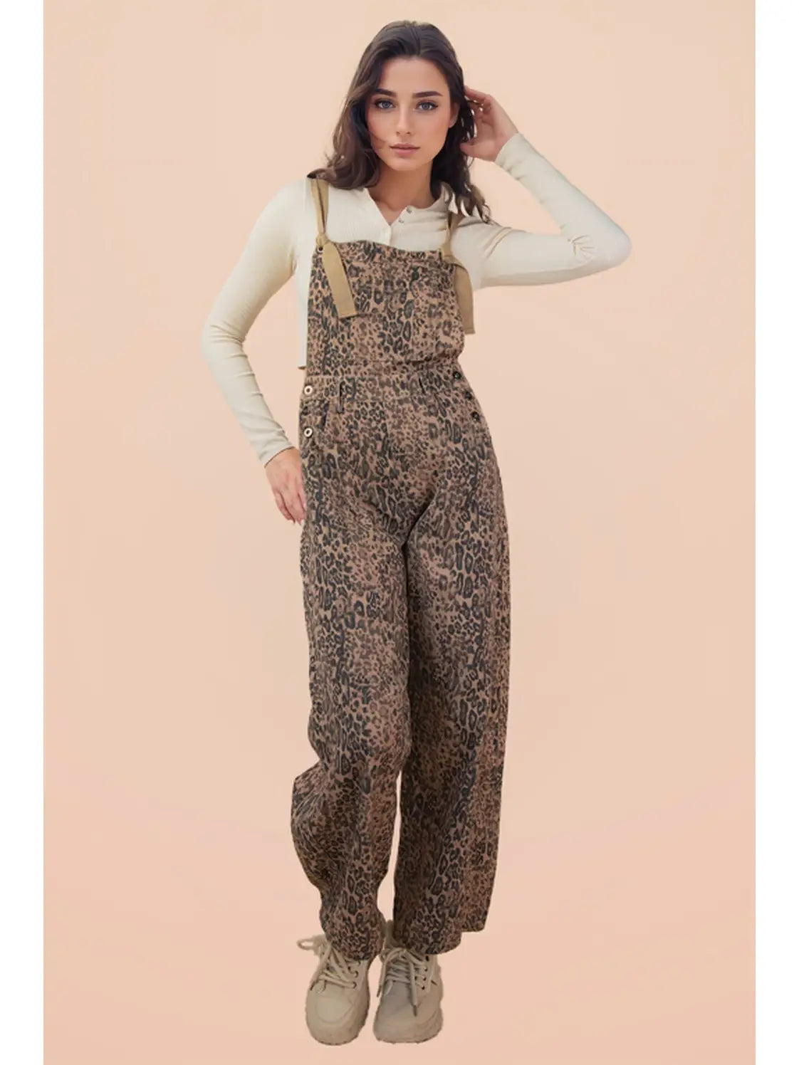 Denim Cheetah Overalls
