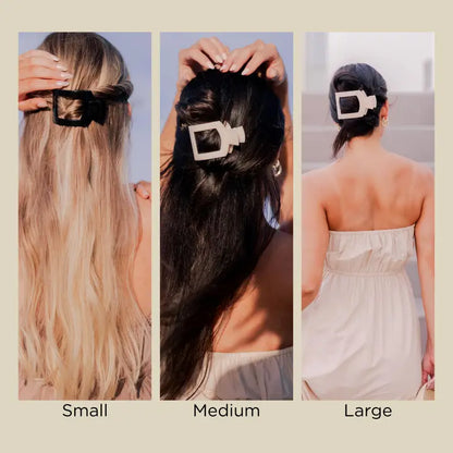 Square Flat Hair Clip | Small | Almond Beige