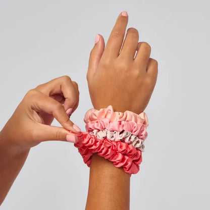 Ruched Satin Scrunchies 5pc Set