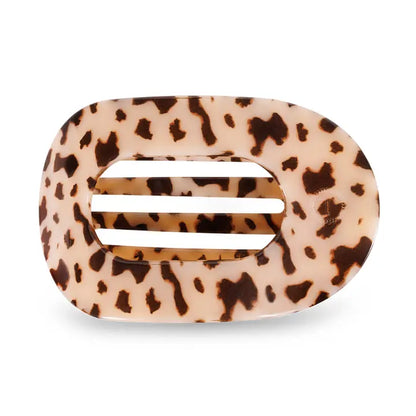 Round Flat Hair Clip | Large | Blonde Tortoise