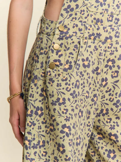 Floral Print Overalls