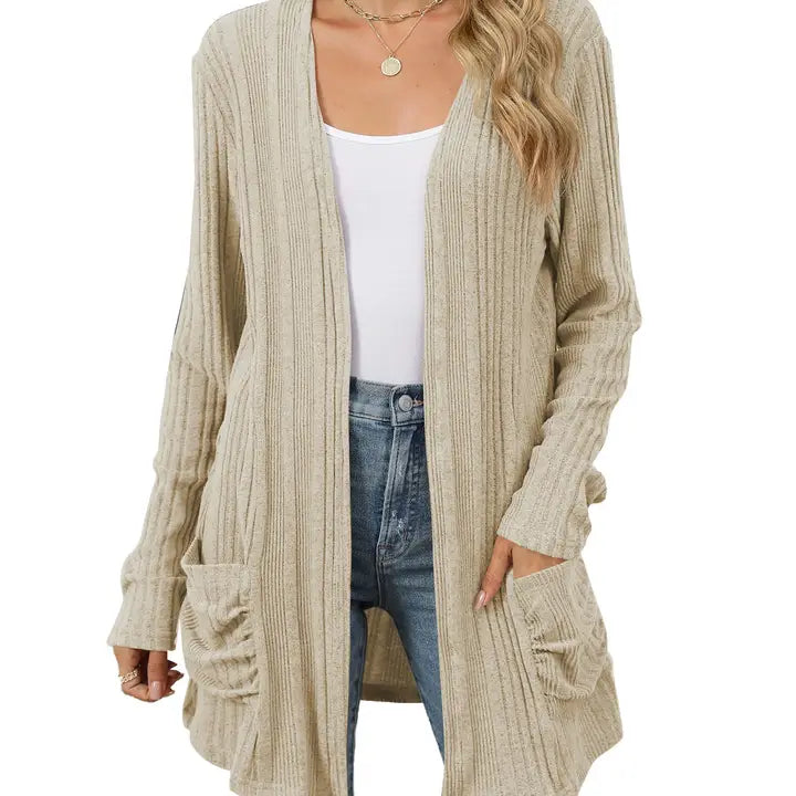 Pitted Log-Sleeved Cardigan