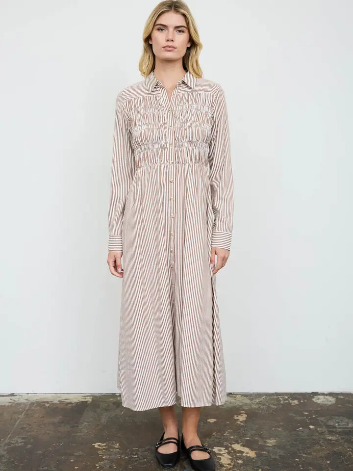 Sunday Stroll Striped Shirt Dress