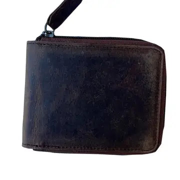 Cow/Buffalo Bi-Fold Wallet with Zipper