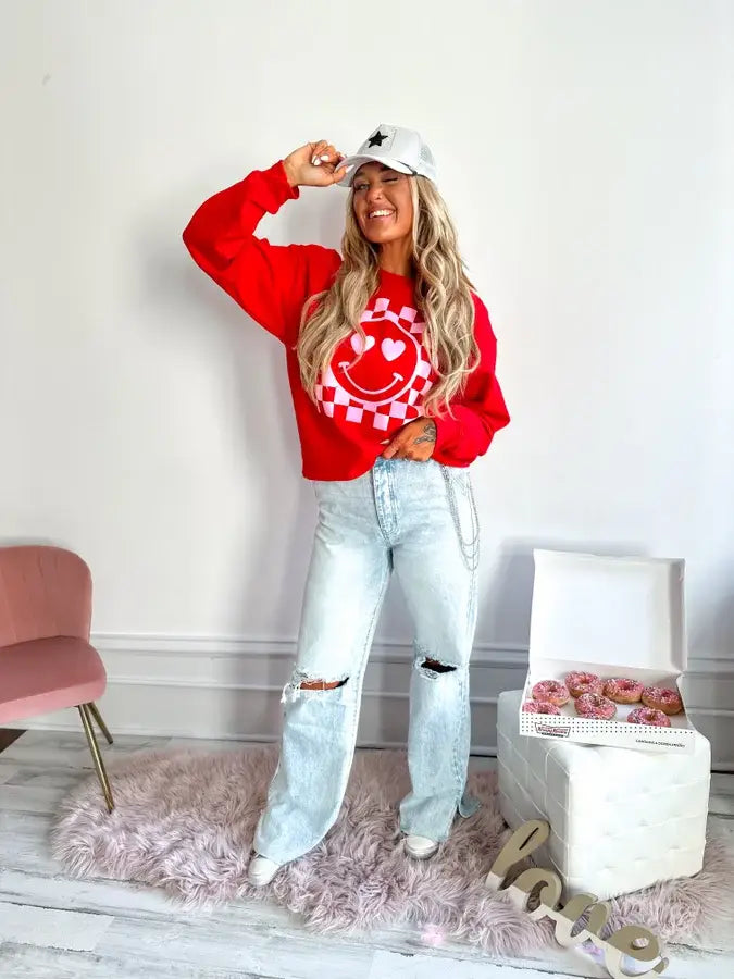 Sweetheart Smiley Crewneck