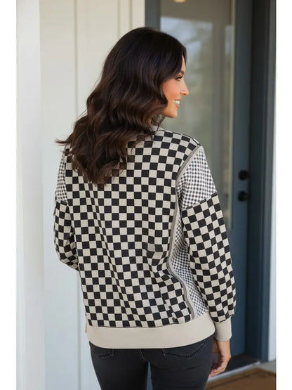 Checkered High Low Top