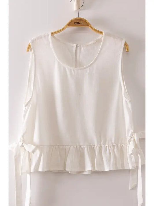 Side Tie Ruffle Top