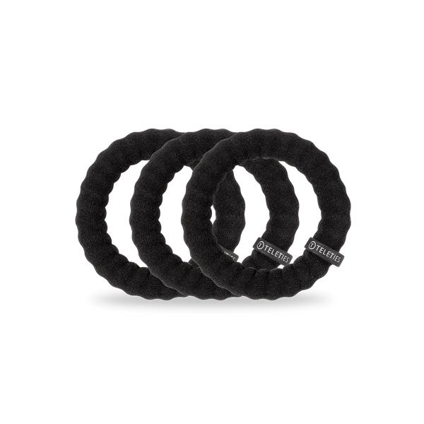 Jet Black Large Nylon Hair Ties