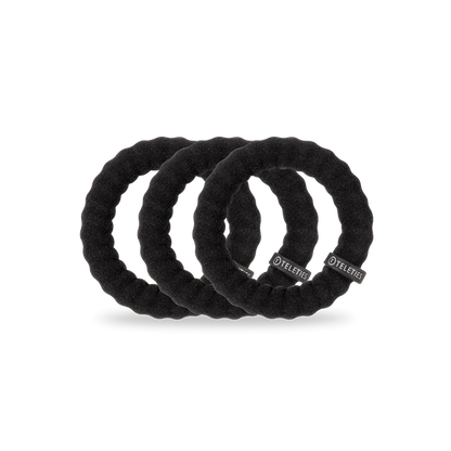 Jet Black Large Nylon Hair Ties
